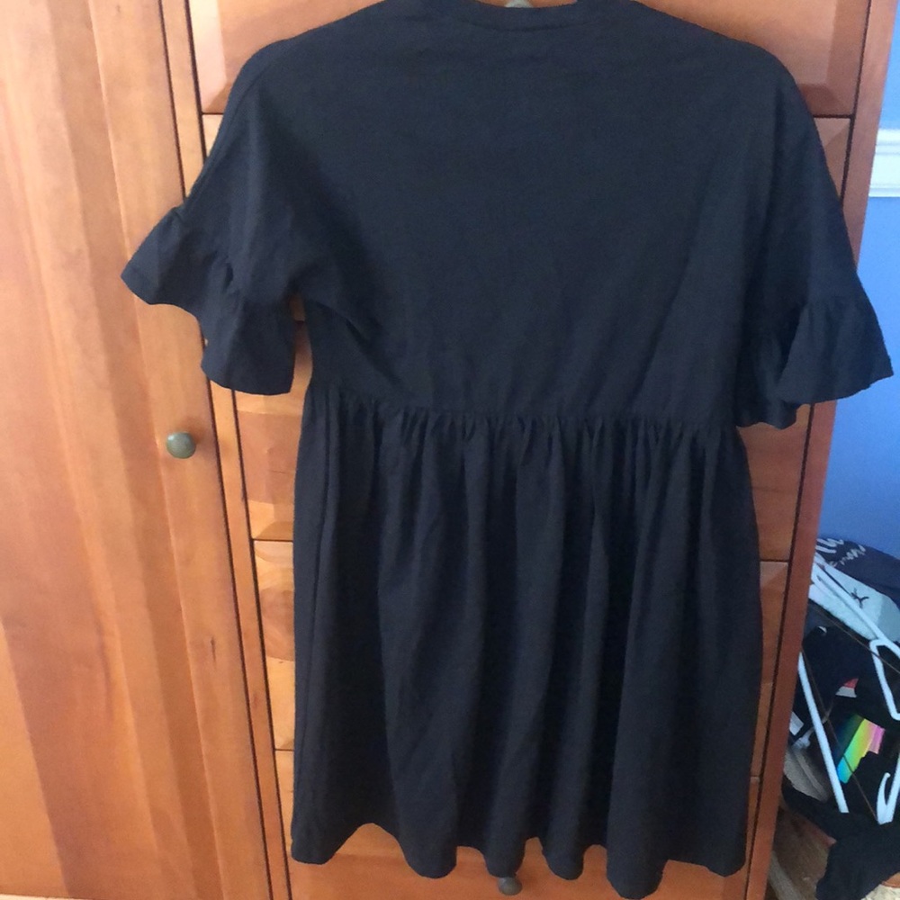 ASOS Dress NWT, black, 100% cotton, size US 0, ruffles sleeves - Picture 4 of 5